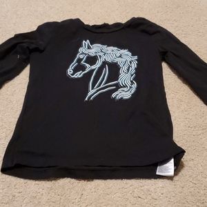 Girls black unicorn shirt